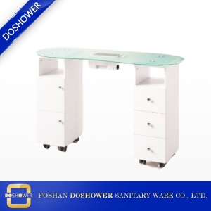 glass manicure table and manicure table with dust collector