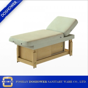 Table de massage de lit luxe avec lit de massage de spa chinois usine pour massage de bois lit facial en gros