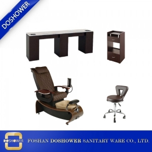 cadeira moderna de pedicure com mesa de unhas dupla fabricante de design de salão de unhas de luxo DS-W21A SET