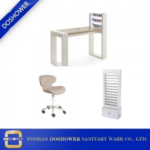 nail salon furniture marble nail table dust collector with nail chairs nail salon polish rack on sale DS-W18118A SET