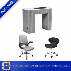 маникюрный стол высокого качества новый серый мраморный верхний стол для ногтей маникюрный стол и набор стульев оптом китай DS-N1924 SET
