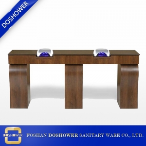 salon de manucure showroom double table de manucure en bois tables de vernis grossiste chine
