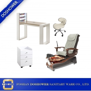 Fauteuil de pédicure sans plomberie en porcelaine avec chaise de manucure de salon du personnel pour manucure / fauteuil de pédicure en porcelaine / DS-W1811-SET