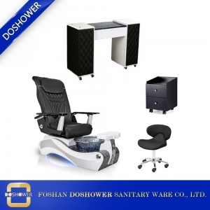 cadeira de massagem pedicure com mesas de unhas fornecedor da melhor colocação de móveis de salão de beleza por atacado china DS-W89 SET