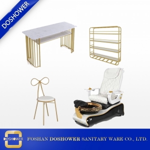 cadeira de spa pedicure luxo com mesa de manicure mobiliário de salão de móveis de estação de unhas para venda DS-W1802 SET