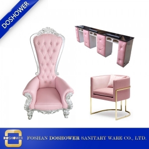 왕좌 페디큐어 의자 제조 업체 네일 바 테이블과 의자 도매 중국 DS-ThroneA 세트