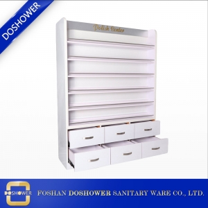 branco rack de unha polonês com display prego tamanho personalizado para China fabricante de móveis salão de beleza