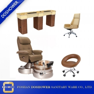 sillas de pedicura personalizadas al por mayor salón de belleza pedicura sillas de spa y salón de manicura paquete de mesa fabricante china DS-T606 SET