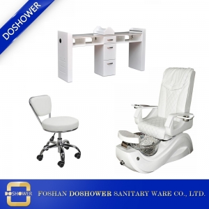 wholesale spa nail equipment package with new salon crystal pedicure chair and salon nail table DS-S17G SET