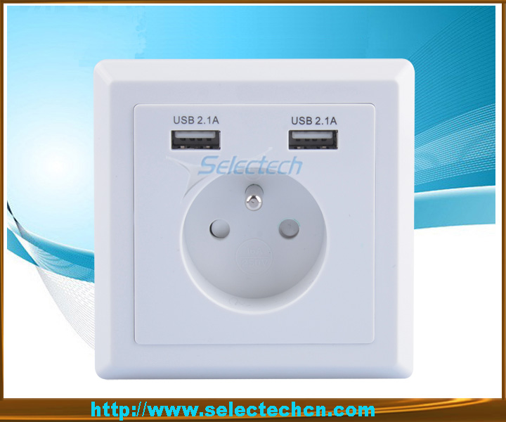 86 type Dual USB Wall plate Charger USB-19B