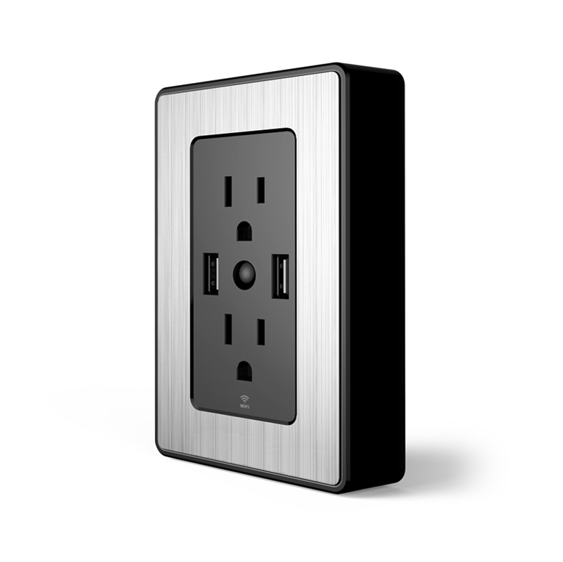 American amazon alexa remote control dual USB charger smart home wifi smart plug wallplate usb wall socket outlet