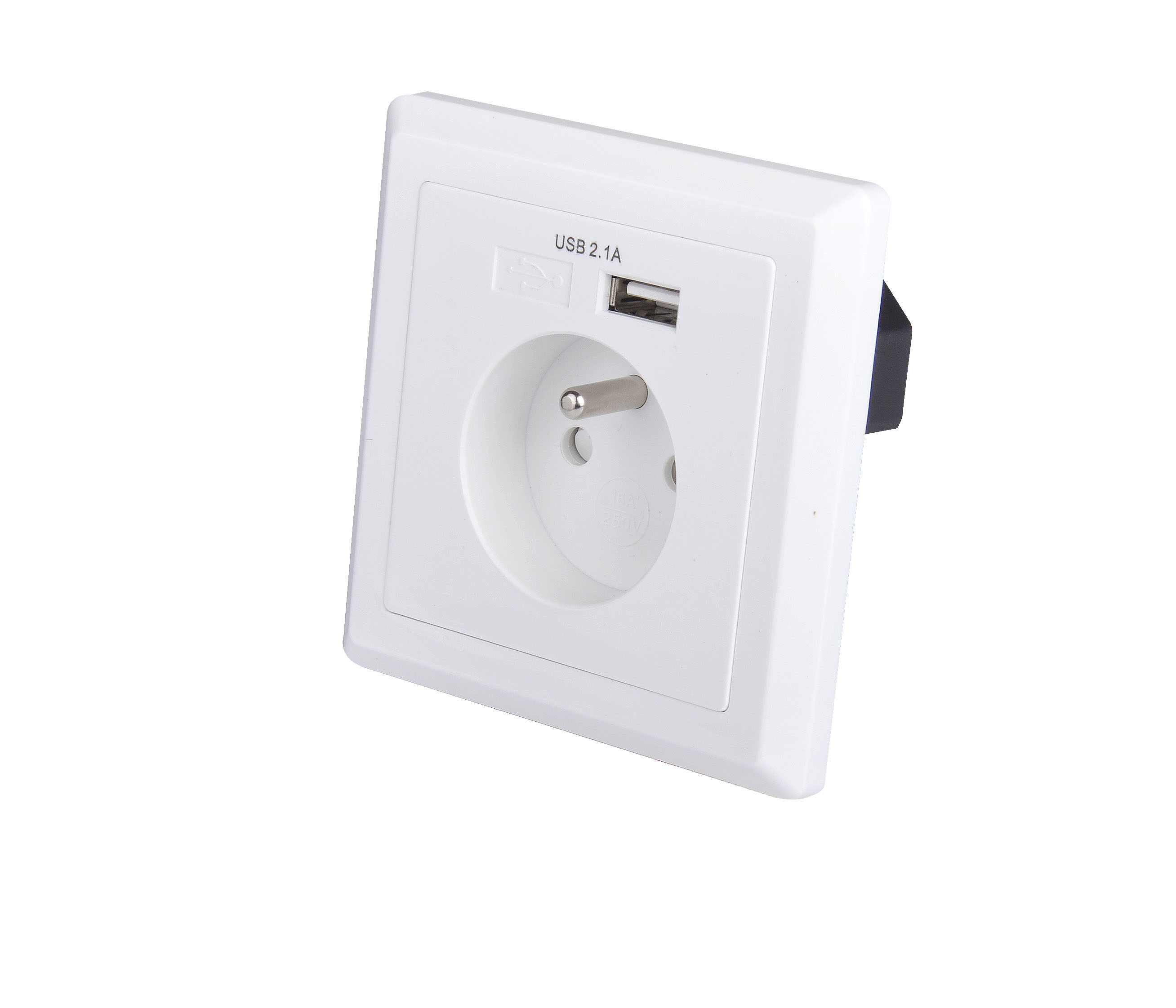 EU schuko socket 86 type French wall plate with 5V 2.1A USB wall charger