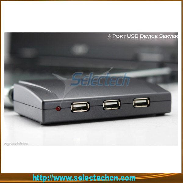 Hot Sell 1000M/100M/10M 4 Port Networking Usb 2.0 Server SE-SK-304U