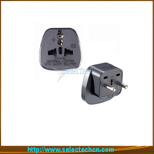 Universal Para Eu Pin Plug adaptador de viaje con la puerta de seguridad SES-9B