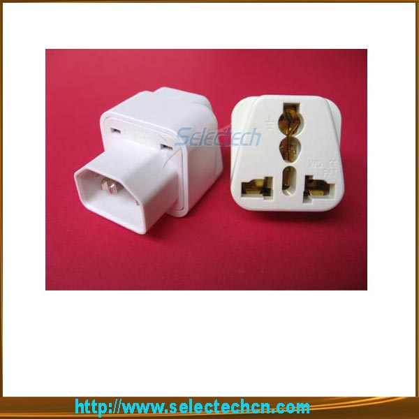 Universal To  IEC320 Travel Plug Adapter For Computer With Ground Pin SE-UA320