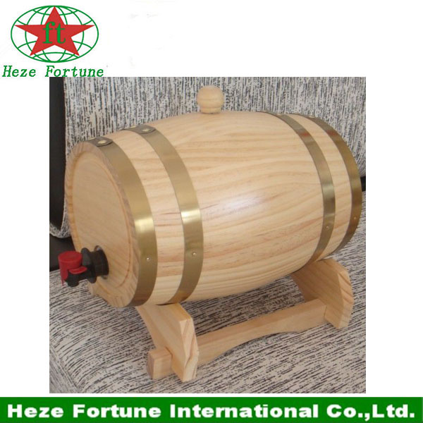 100% handmade pine wooden wine barrel for home decoration