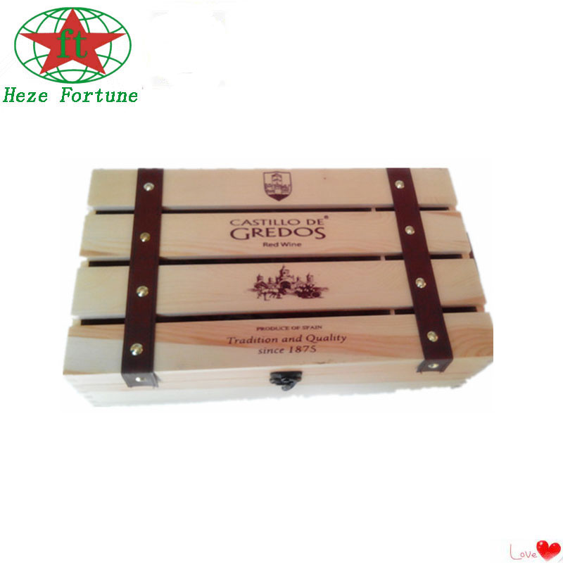 China handmade pine/paulownia wood wine boxes for sale