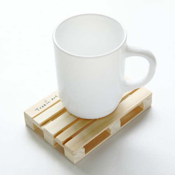 Customizes size and material wooden coaster holder wood cup mat for tea and coffee
