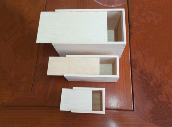 Gift packing wood slid lid box customized size