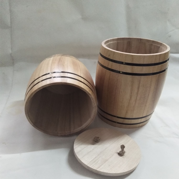 Home decoration wood barrel with inner bag