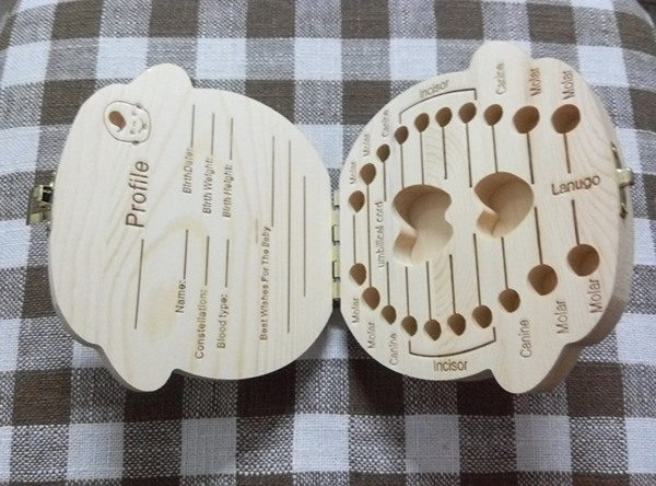Natrual pine wood baby teeth box China manufacturer