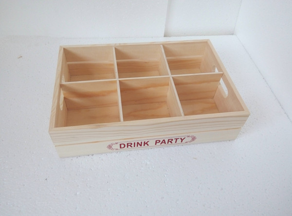 Wood craft box with compartment for storage
