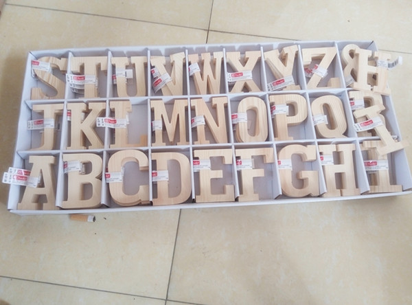 Natrual wood eco friendly carving wooden letters custom fonts