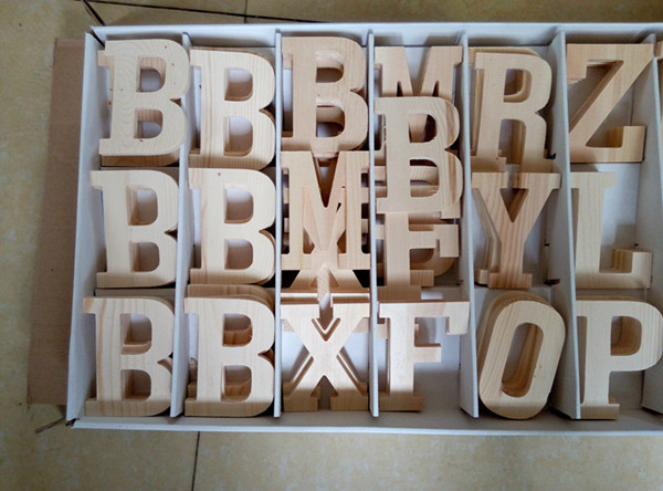 pine wood machine cut wooden alphabet letters