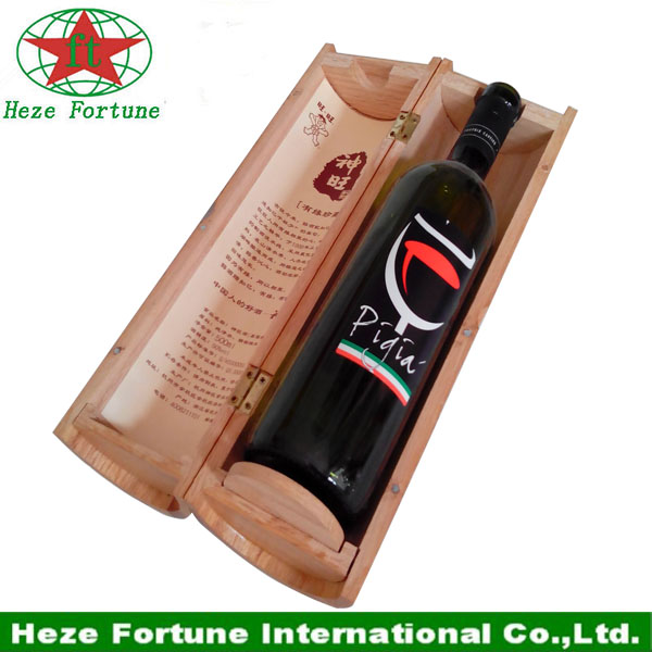 Lightweight paulownia wood wine box for one bottle