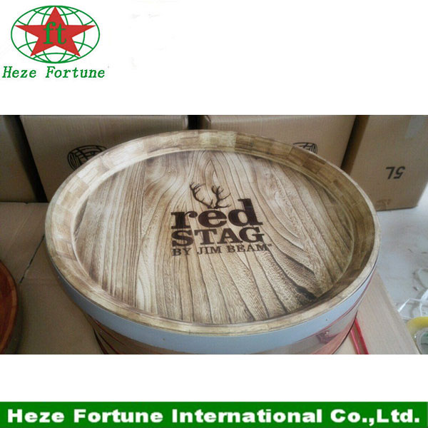 cor customizável e bandeja de servir de madeira logotipo