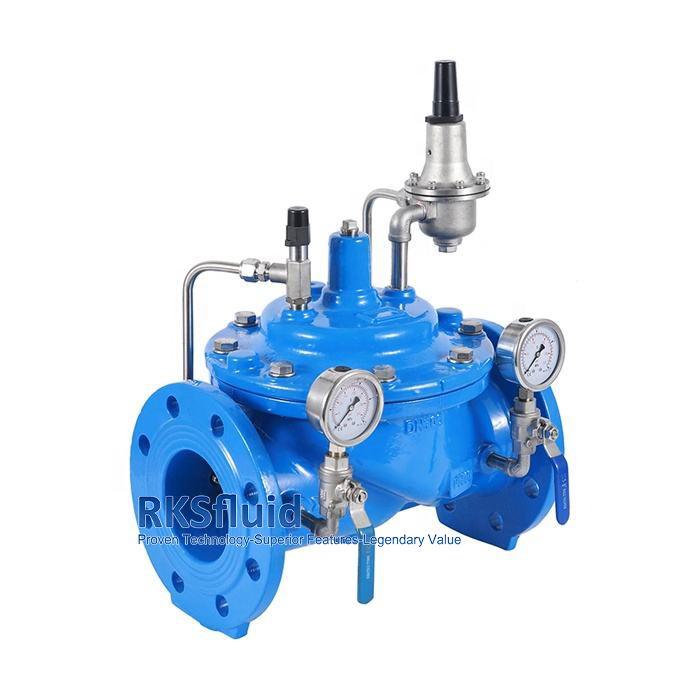 500X pressure relief valve double flange ductile iron hydraulic control valve PN10 PN16 class150