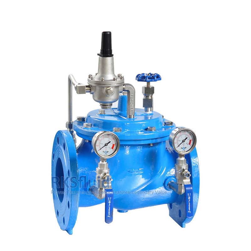 ANSI Flusso di acque reflue Valvola di controllo idraulico Cash in ferro duttile DN80 Valvola di riduzione della pressione per acqua