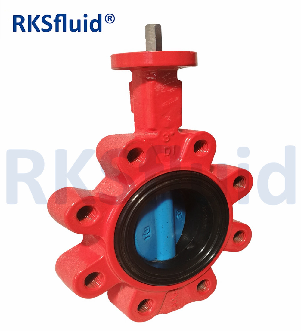 Actuated 4 Inch Italy 10 Lug Grooved Wafer Type Cast Iron Butterfly Valve Manufacturer