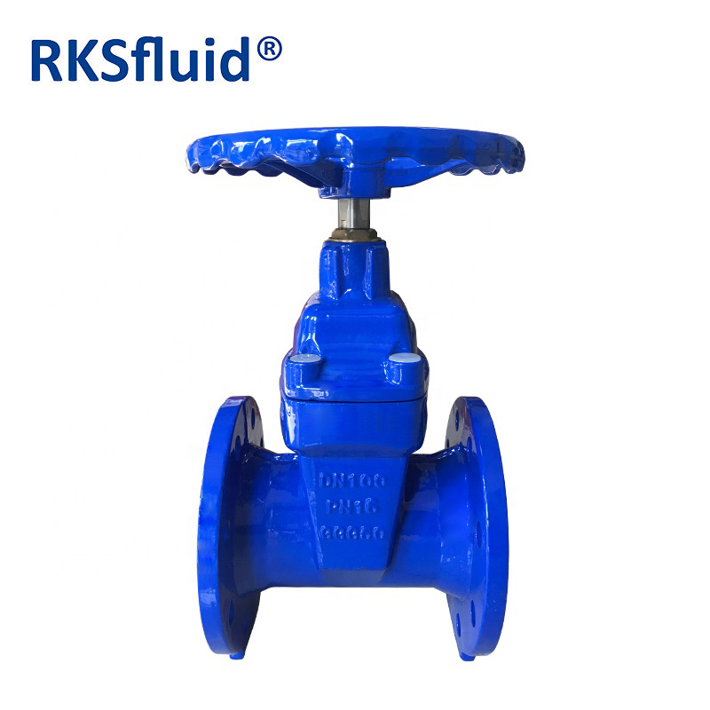BS 5163 DN100 DN250 ductile iron resilient seated flange water gate valves PN16 PN25 for HDPE pipe with prices