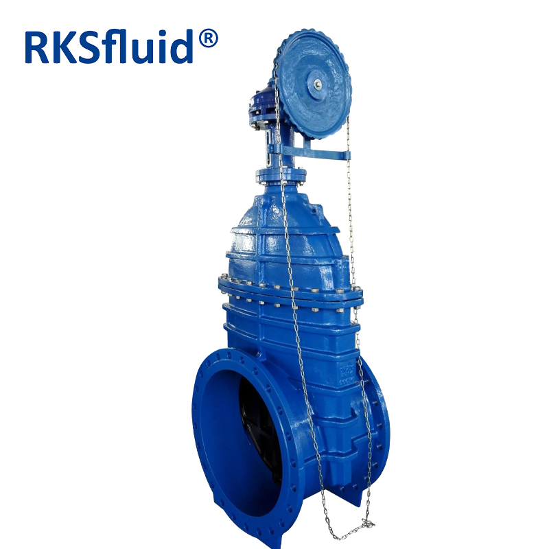 BS5163 DN700 Big Size Non-Rising Stem Resilient Wedge Gate Valve Pn10/16/25 with Chain Wheel