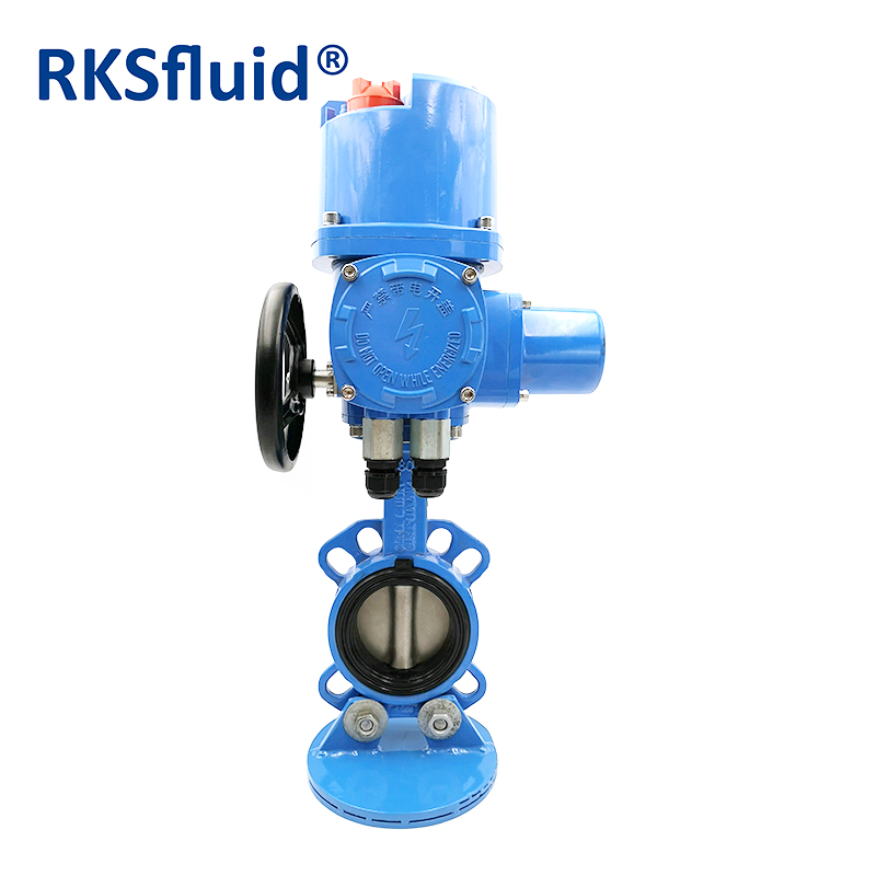 Cast iron SS disc elect electric operated wafer type butterfly valve