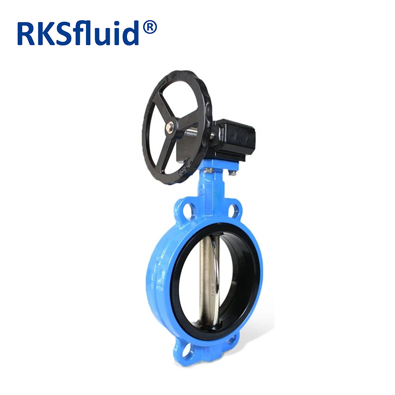 Cast iron wafer type center line butterfly valve dn300 with handle lever or worm gear or actuator