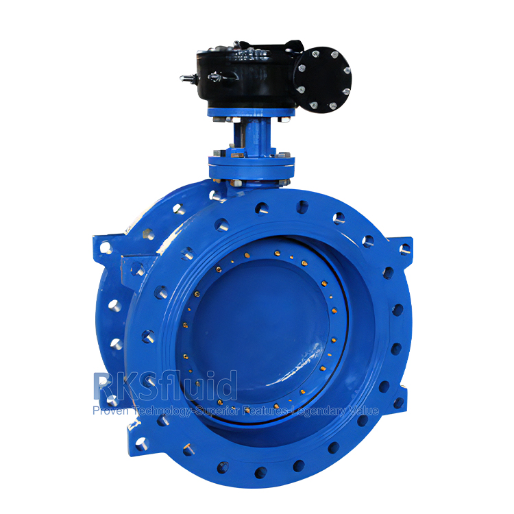 DIN3302 Epoxy Coated Ductile Iron Wafer Double Eccentric Flange Butterfly Valve DN600