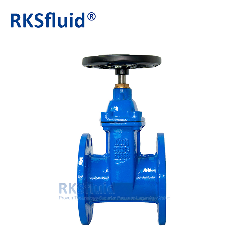 DIN3352 F4 Cast Ductile Iron GGG50 Resilient Seat Water Pipeline Flanged Gate Valve DN100 PN16 Sluice Valve