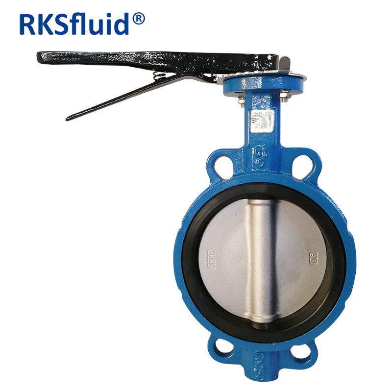 DN1500 PN16 Resilient Seat Cast Iron Wafer Type Butterfly Valve with Aluminum Lever