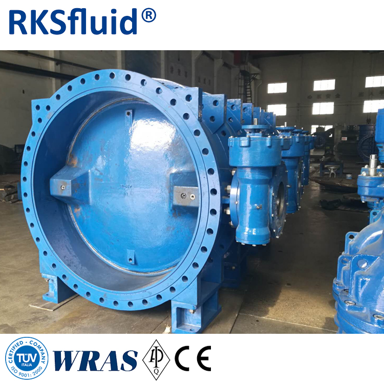 DN1800 ductile iron SS304 SS316 seat double eccentric butterfly valve in industrial pipelines