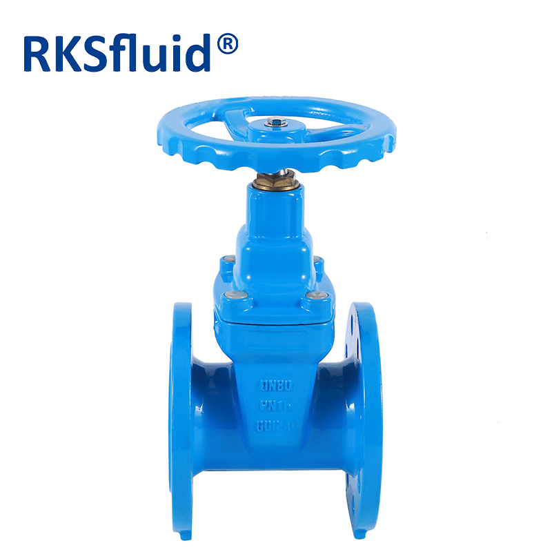 DN80 DN100 PN16 ggg50 soft sealing resilient seated flanged gate valve price list