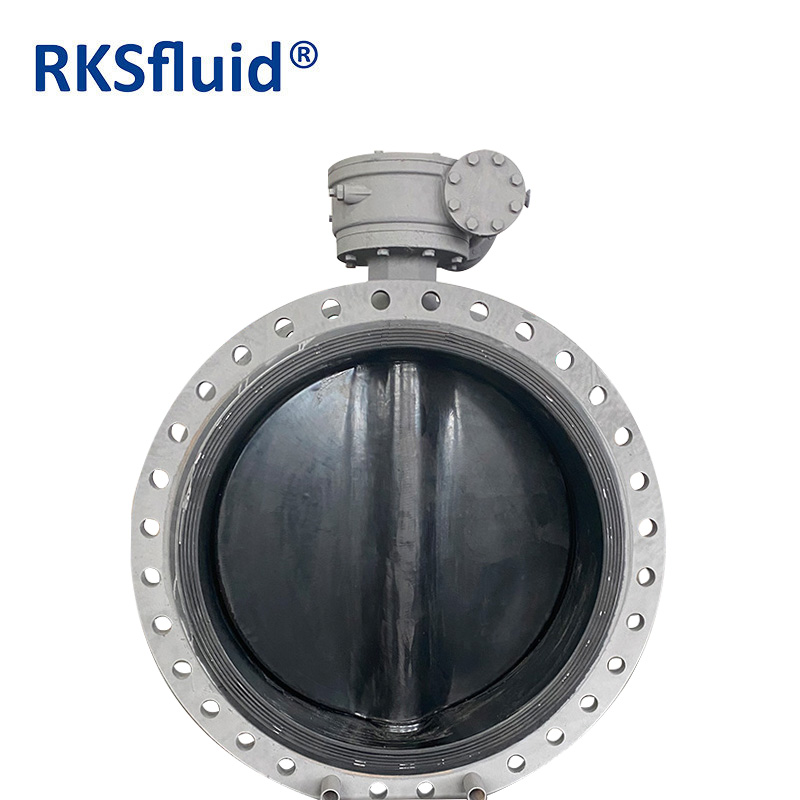 DN900 EPDM disc valve body rubberized centerline flange ductile iron butterfly valve for seawater PN16