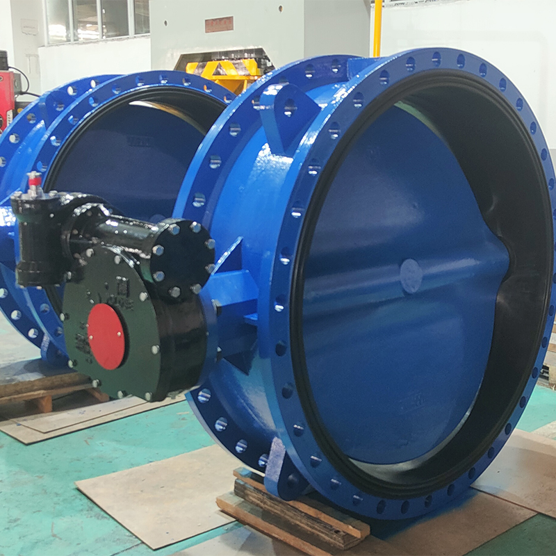 Factory direct Large Diameter Ductile iron Resilient Seat Double Flange Butterfly Valve customizable Short delivery time