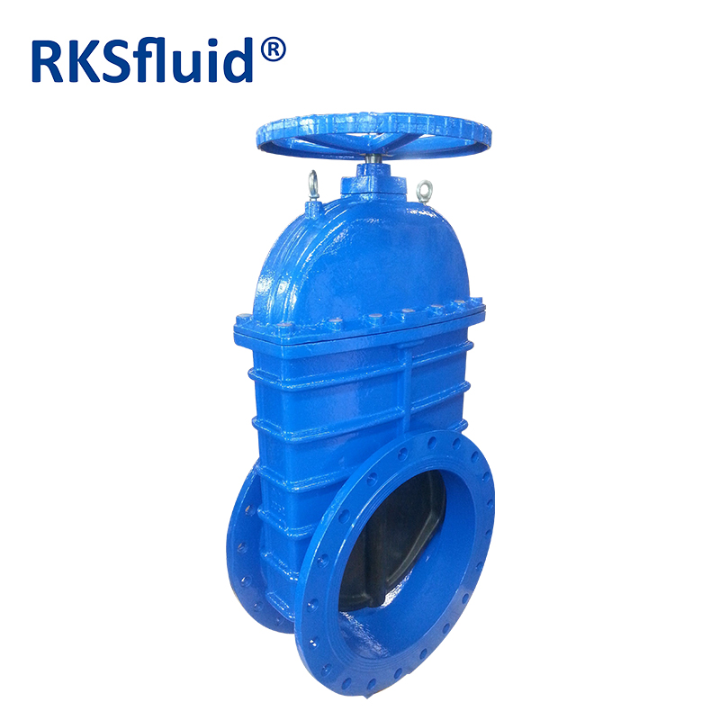 Flanged Gate valve DN300 PN16 resilient face type with manual opening closing gear mechanism