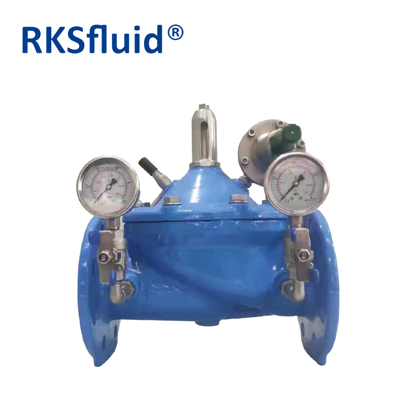 Válvula reductora de presión operada por piloto de hierro fundido dúctil 200x de alta calidad válvula de control de agua válvula de control hidráulico
