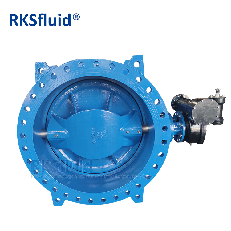 RKSfluid литье пластичного железа корпус EPDM уплотнение двойной эксцентричный фланцевый клапан бабочки DN1200 для воды