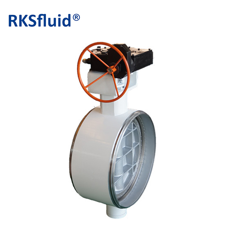 RKSfluid الصين عالية الجودة asme api القياسية DN400 الثلاثي أوفست wcb ss فراشة صمام الصانع