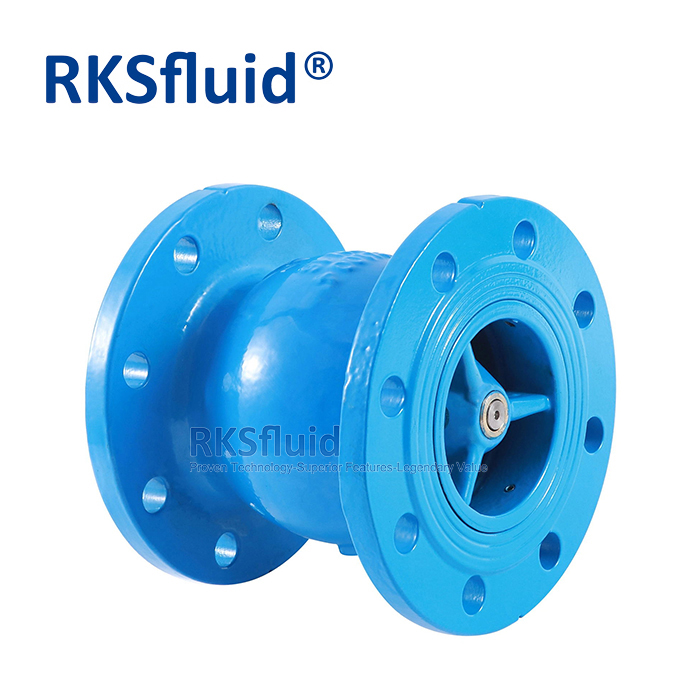 RKSfluid DIN BS EN Válvulas de retención no Slam DN80 DN100 3in 4 pulgadas Válvula de retención de boquilla de hierro dúctil PN16 para aguas residuales