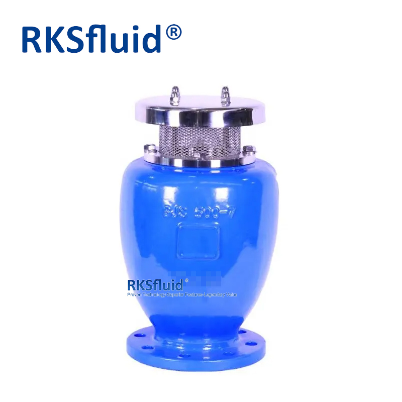 RKSfluid DN100 วาล์วปล่อยอากาศแบบเจาะเต็มเหล็กดัด PN10 PN16 สำหรับน้ำ